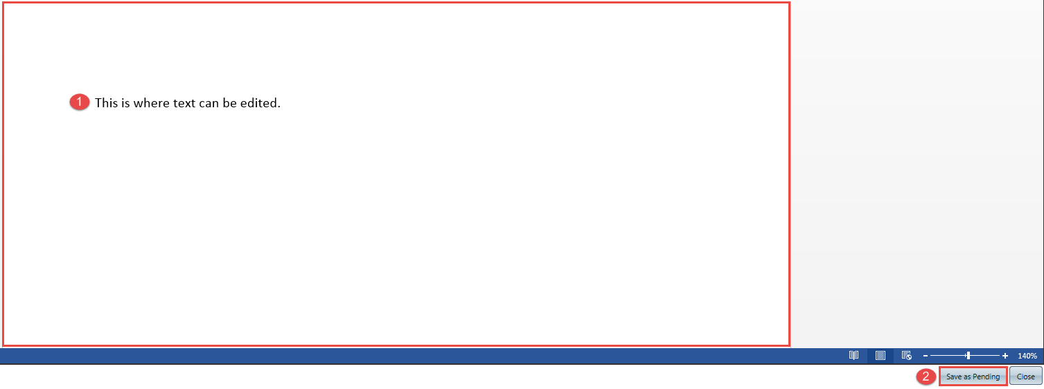 Edit and Save for Pending